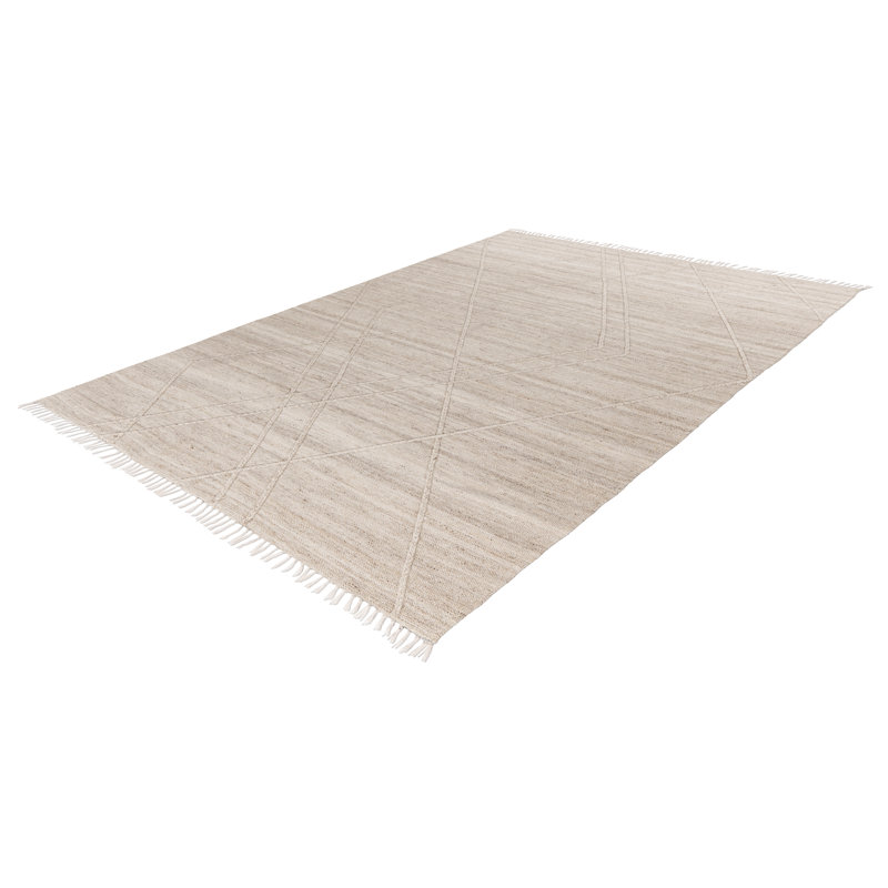 Dakar Uni Hand Woven Area Rug, Rectangle 200 x 290cm, Ivory