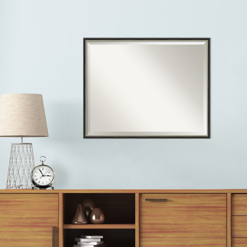 Miroir mural Earsie, 23,25 po x 29,25 po, Noir, Rectangle