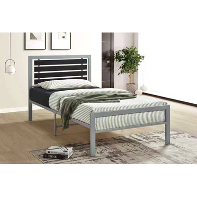 Modern Metal Platform Bed Frame with Headboard & Footboard, Heavy-Duty Steel Slat Support, No Box Spring Needed, Noise-Reducing Stable Construction, Underbed Storage Clearance, Easy Assembly