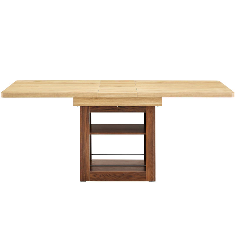 Table rectangulaire extensible, 59 à 71 pouces, noyer, extension silencieuse, rangement à pieds creux, pour bois de salle à manger extensible de 4 à 8 pouces, noyer, bon fonctionnement, solution, sièges