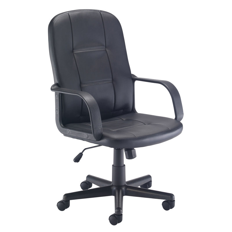 Gennadius Office Chair, Black Leather