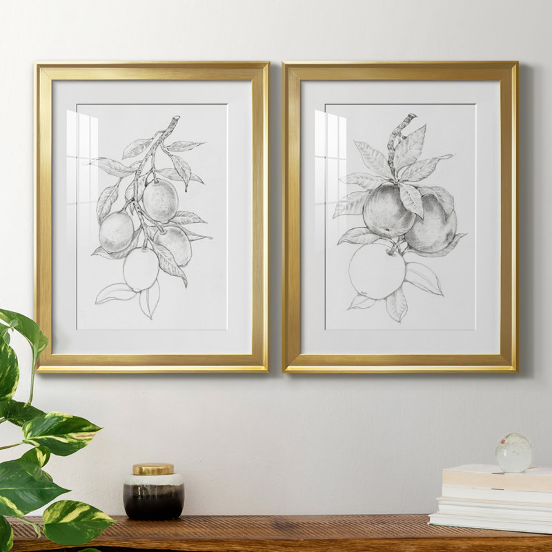 Reproduction encadrée de qualité supérieure - Prête à être suspendue, H 36,5 po x l 53 po x P 1 po, Or