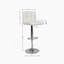 Tabouret de bar pivotant et réglable en similicuir hydraulique, ensemble de 2, blanc