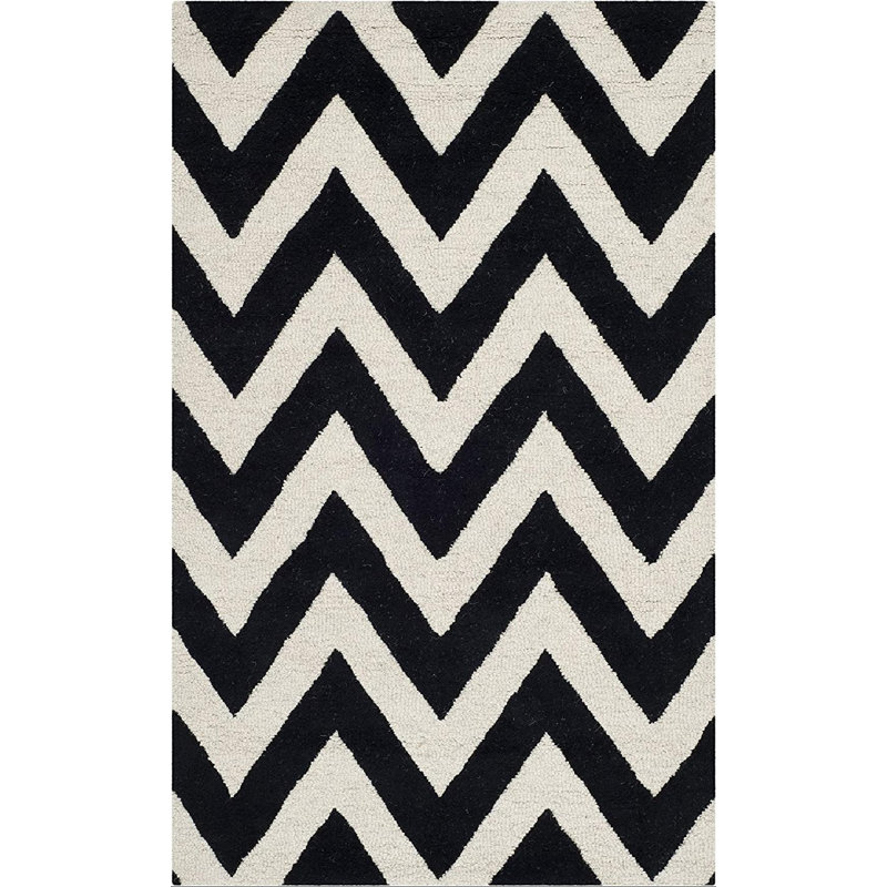 Sanyla Cambridge Hand Tufted Wool Chevron Rug, Rectangle 3' x 5'