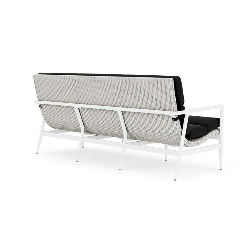 Cascade Outdoor 3 - Seat Patio Sofa, Canvas Black, Matte White