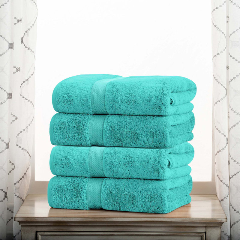Serviette de bain de luxe en coton égyptien Donald, Turquoise