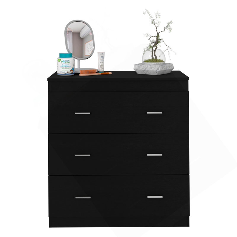 Dresser 33"H, Three Drawer, Superior Top, Metal Handles, White