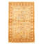 Tapis décoratif beige en laine noué à la main de conception unique 4 pi x 5 pi 10 po noué à la main New Age