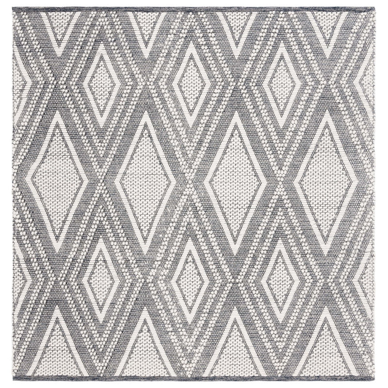 Dessiree Hand Woven Wool And Cotton Geometric Rug, Rectangle 4' x 6'