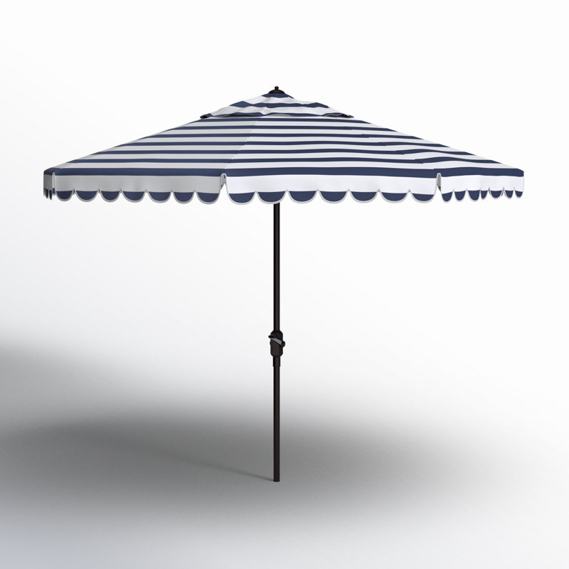Avalee 130'' Beach Umbrella, Navy/White