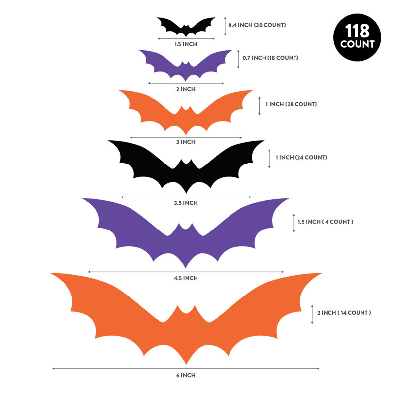 Wall Decal, Black/Purple/Orange