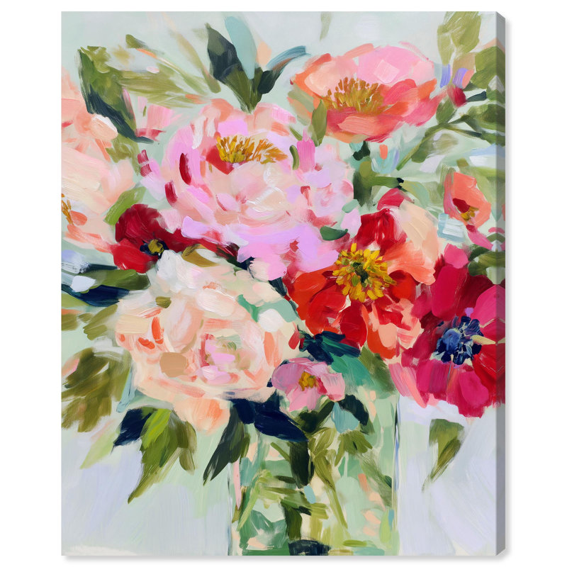 «Bloom in Acrylique I», impression sur toile printanière par Art Remedy, H 45 po x l 36 po, Toile tendue avec châssis