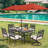 Aivo 6 - Person Patio Dining Set Umbrella Hole Included Rectangular Table with Cushions Included-180734889