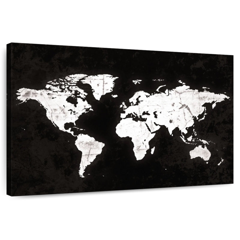 Carte du monde Aliaz White Contrast, H 16 po x l 24 po