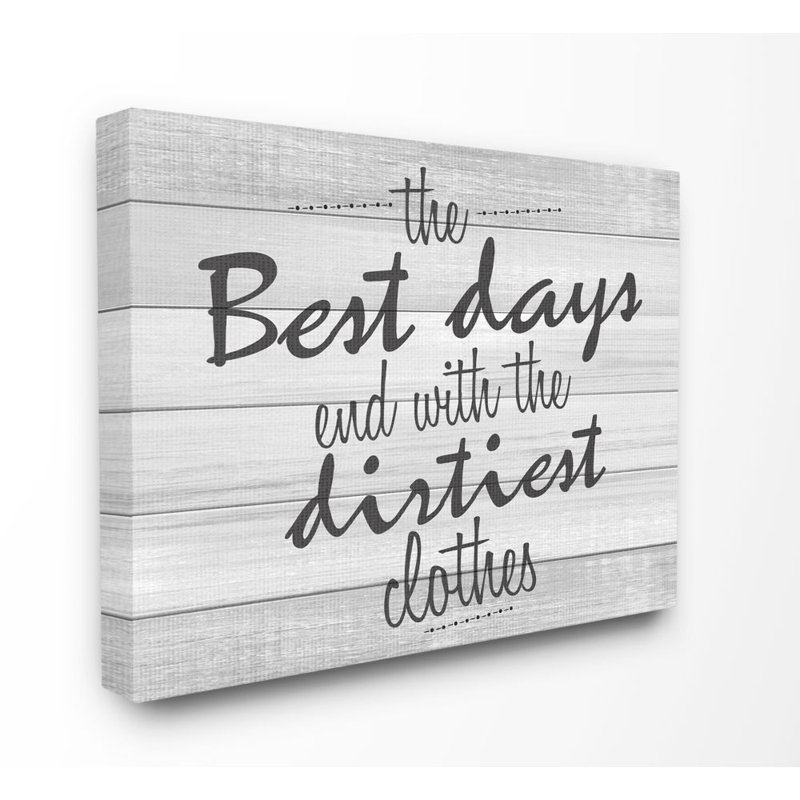 «Best Days Inspirational Bathroom Laundry Design», impression sur toile, Toile tendue, H 16 po x l 20 po x P 1,5 po