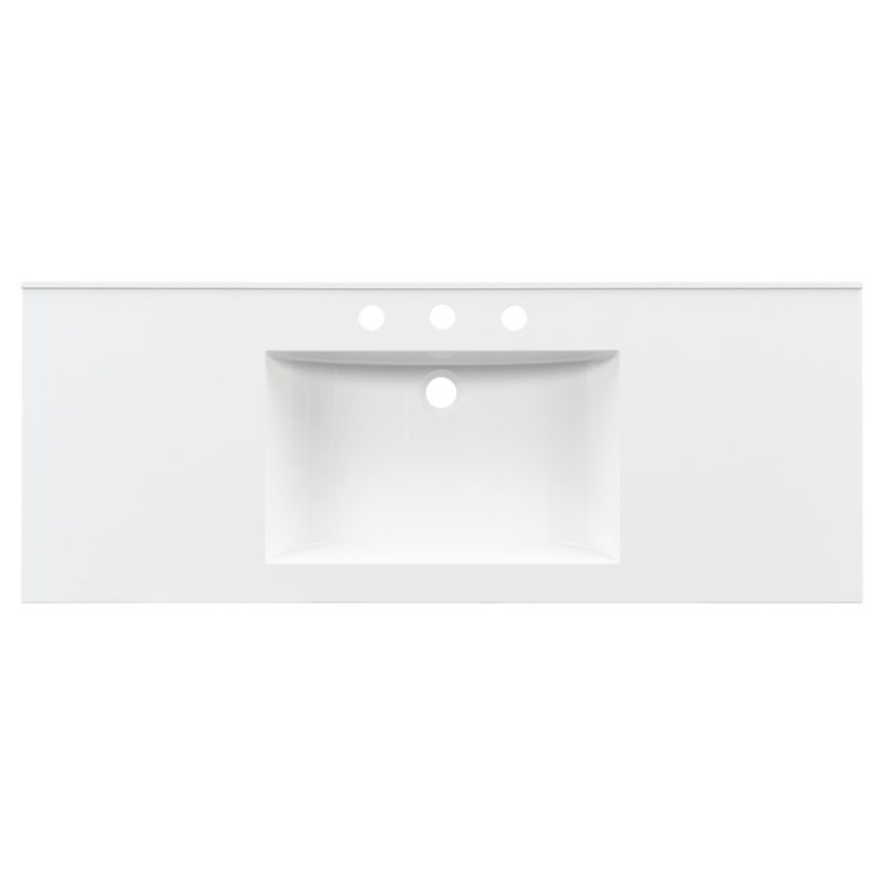 Plateau de meuble-lavabo 48 po avec lavabo intégré et 3 trous de robinet