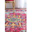 Tapis rose à motif bohème rétro tissé à la machine Performance Juliemarie-24959930