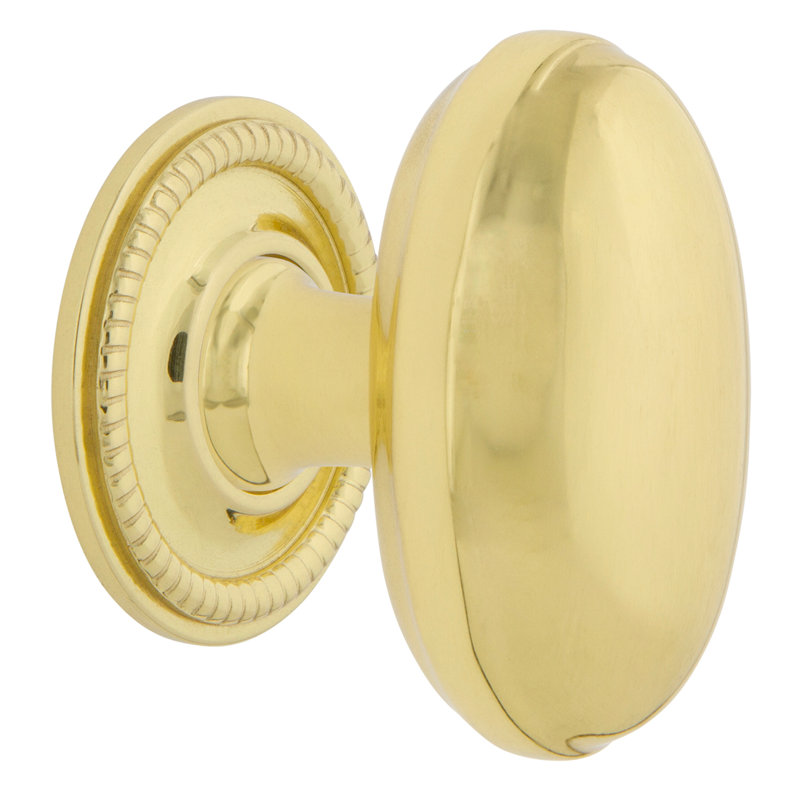 Homestead 1 3/4" Length Oval Knob, Unlacquered Brass