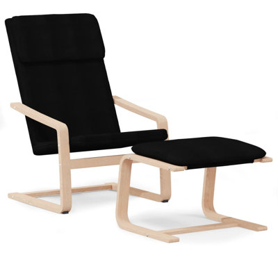 vidaXL Chair Armchair Accent Chair Living Room Furniture with Footstool Fabric
