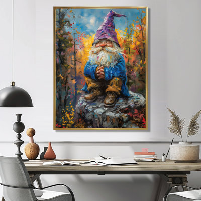 Gnome mauve, lueur scintillante - impression d'art mural gnome