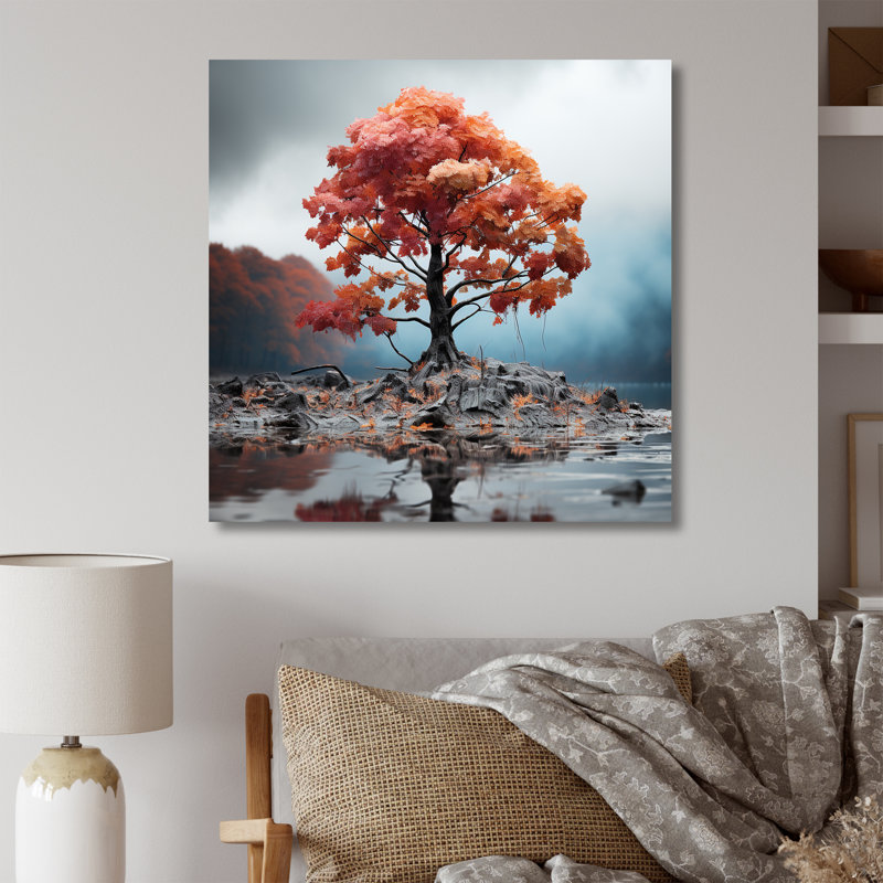 " Abstract Foliage Maple Tree ", Wrapped Canvas, 30" H x 30" W x 1" D