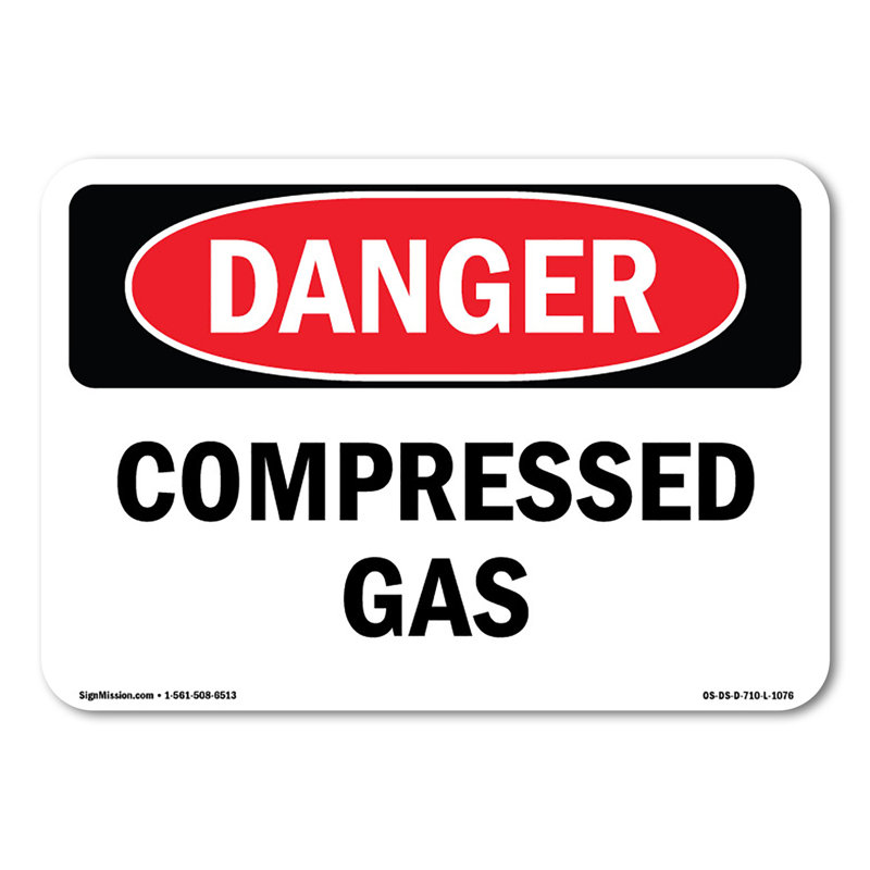 Compressed Gas Decal 10" X 7"