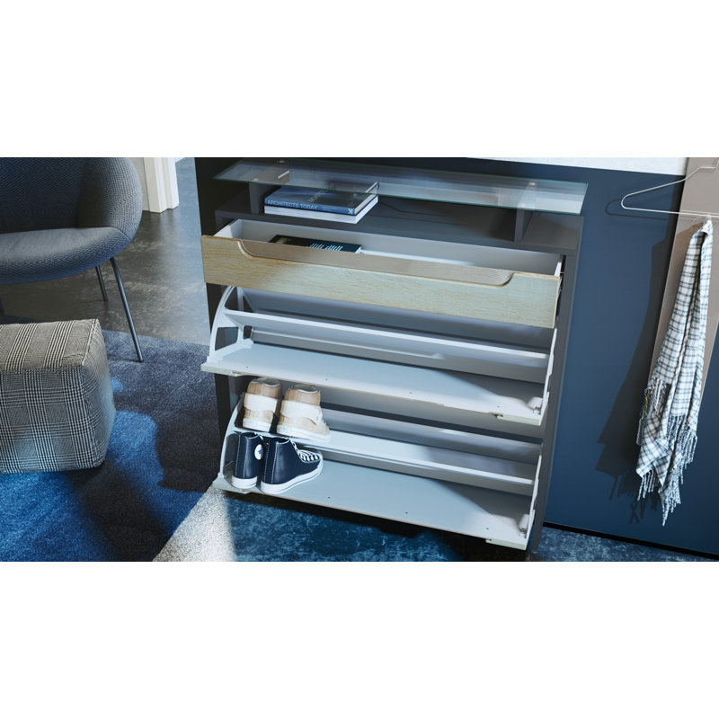 Afjol 16 Pair Shoe Storage Cabinet, Cream