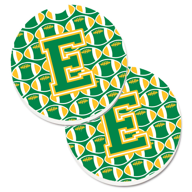 Sous-verre de football, E, Vert/doré