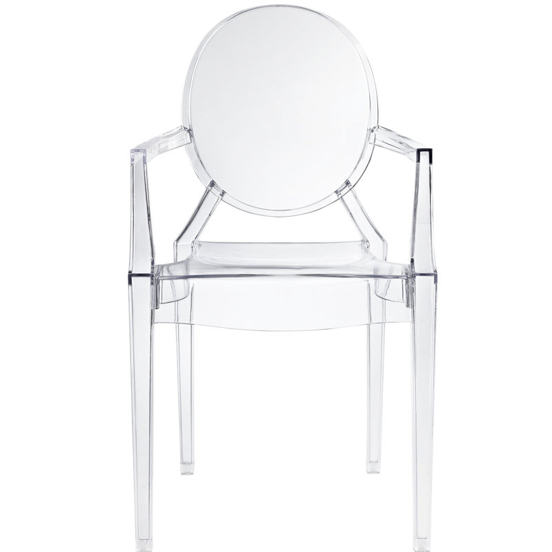 Ethereal Grace 36" Transparent Clear Acrylic Arm Chair