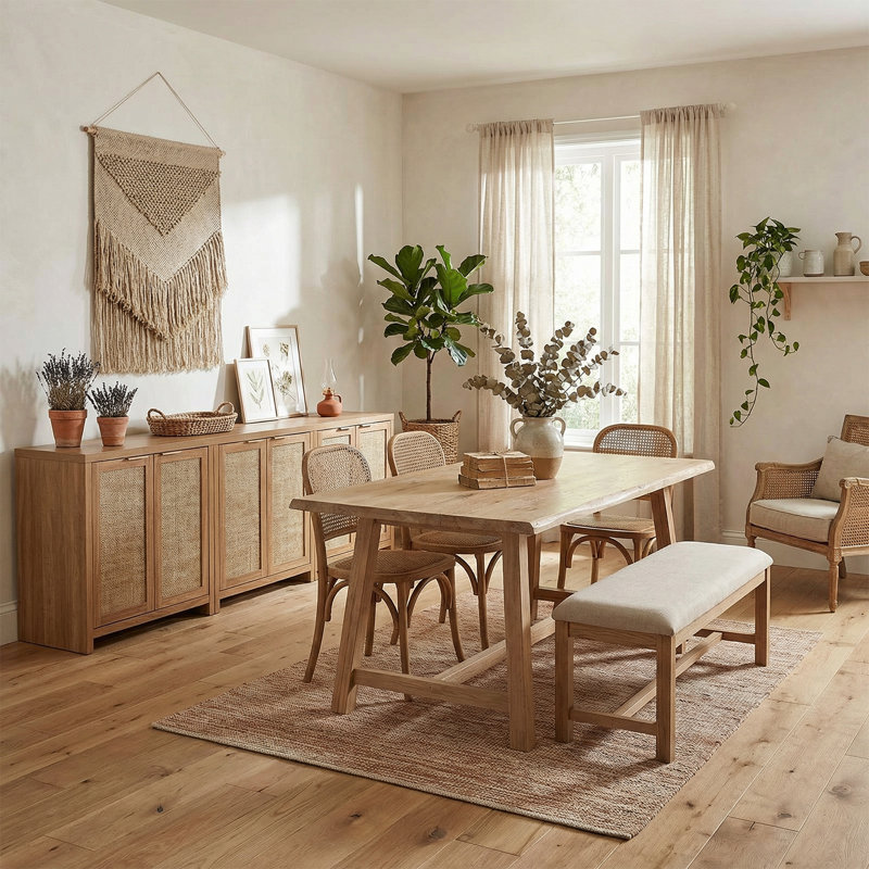 Dearbhaile 94.5" Sideboard, Natural Oak