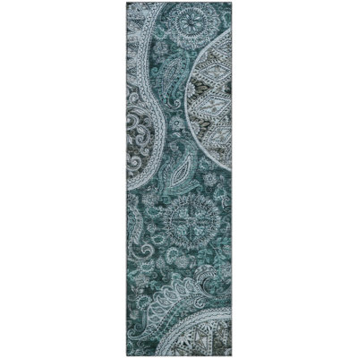 Premium Machine Washable Jamestown AMF1078 Swirl Rug