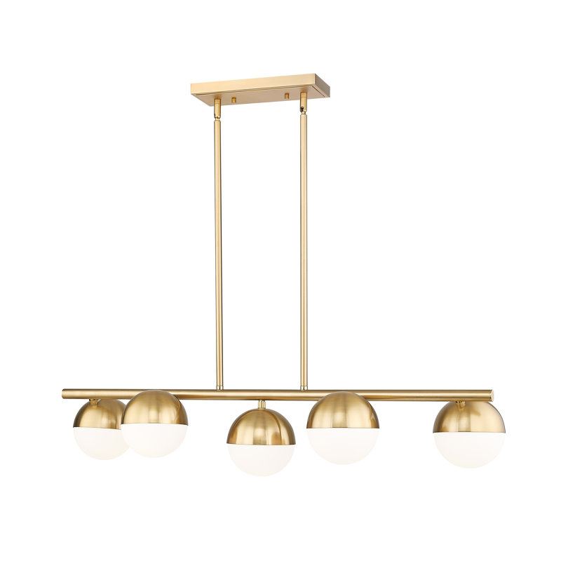 Lustre linéaire à 5 lumières Trombetta, Doré