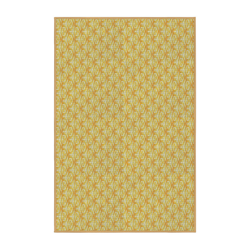 Tapis jaune tissé à la machine, Rectangle 7 pi x 9 pi