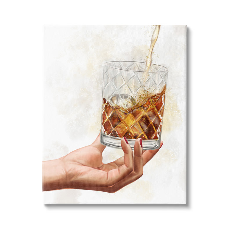 «Versing Liqueur Glass Beverage» par Ziwei Li - peinture sur toile tendue, H 48 po x l 36 po x P 1,5 po