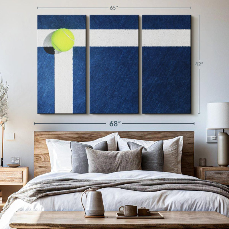 «Tennis Court Line» sur toile, H 42 po x l 65 po x P 1,25 po
