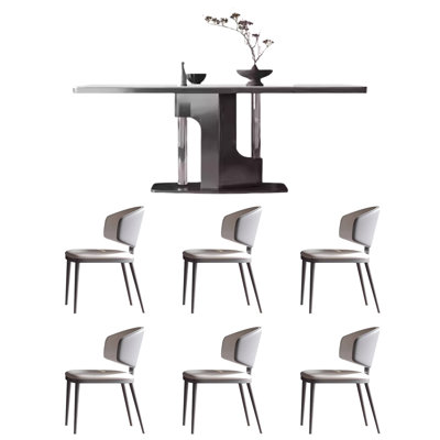 Table et chaise rectangulaire haut de gamme et minimaliste