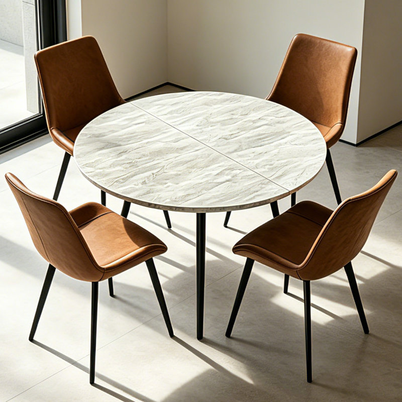 Ensemble de salle à manger de cuisine, table de salle à manger extensible de 43 à 59 po avec chaise rembourrée (table, 6 chaises)