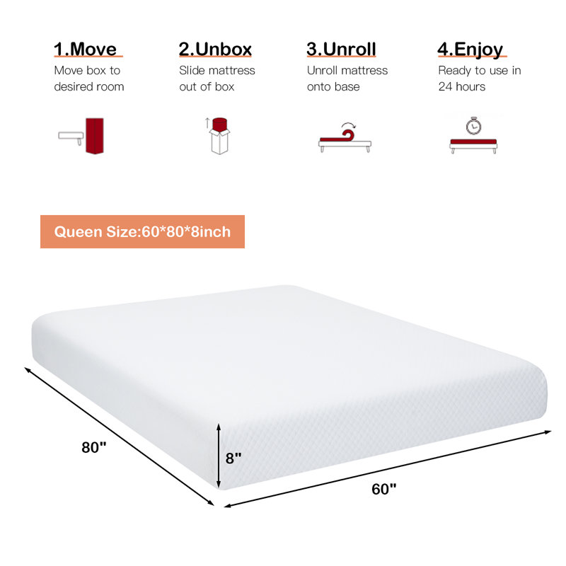 Pell 8'' Medium Sofa Bed Jacquard Mattress, Queen