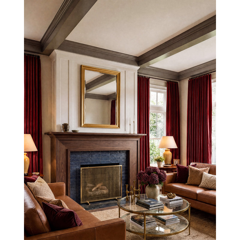  Velvet Blackout Curtains for Living Room, Thermal Insulated Luxury Drapes for Bedroom, Room Darkening Back Tab Velvet Window Treatments