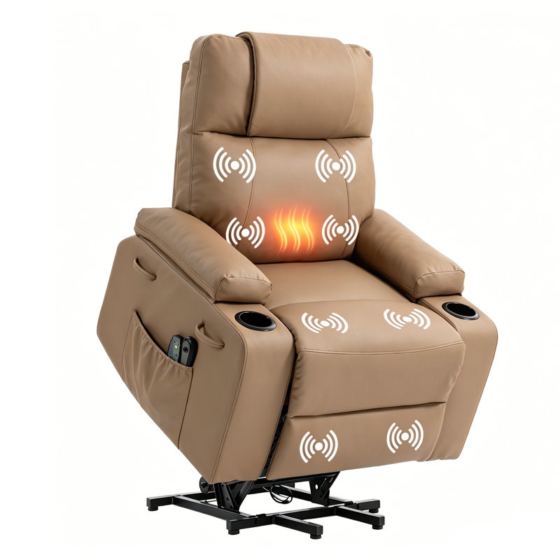 Meleri Recliner Chair,power Lift Recliner Chair For Elderly With Heat & Massage, 160° Electric Adjustable Pu Leather Recliner