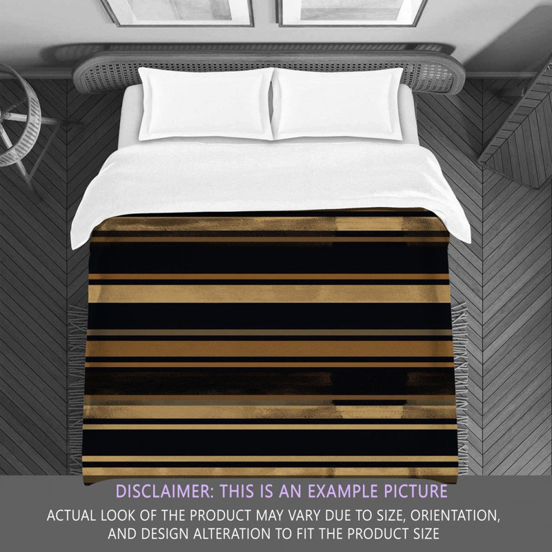 Horizontal Stripes Machine Printed Comforter, King Comforter