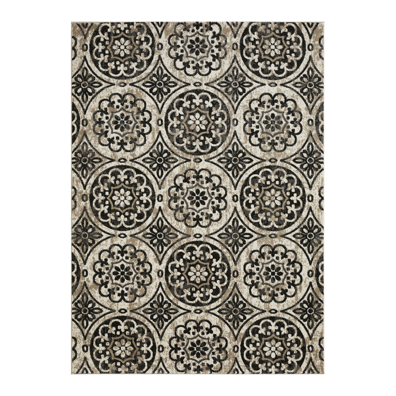 Ginerva Performance Geometric Indoor Rug, Rectangle 6'7" x 9'2"