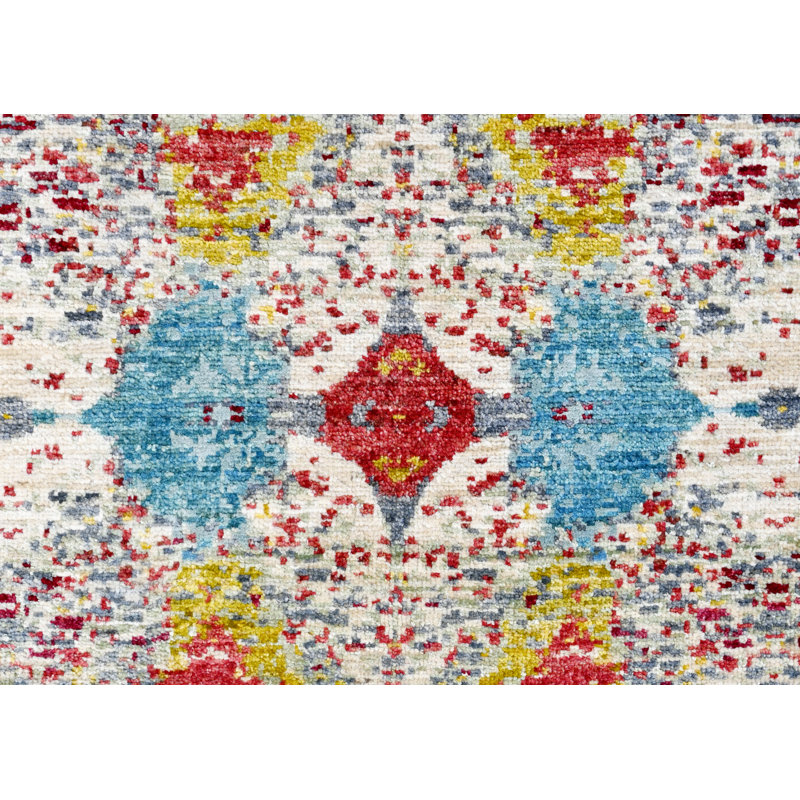 Hand-Knotted High-Quality Blue, Beige, and Yellow Area Rug