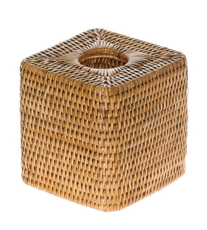 Everard Tissue Box Cover, Honey Brown