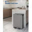 Poubelle de cuisine mains libres à deux compartiments - Poubelle à pédale en acier inoxydable avec couvercles à fermeture en douceur, seaux en PP amovibles, contrôle des odeurs, gris mat, taille: 2 * 30L-125822996-125822997