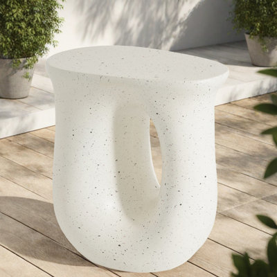 Tables de patio portatives, aspect travertin MGO, décor extérieur compact et moderne