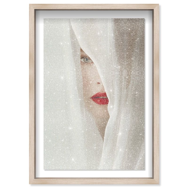 Secret Under Silk Print by Oliver Gal, 25.5"H x 17.5"W, Natural Oak Shadowbox