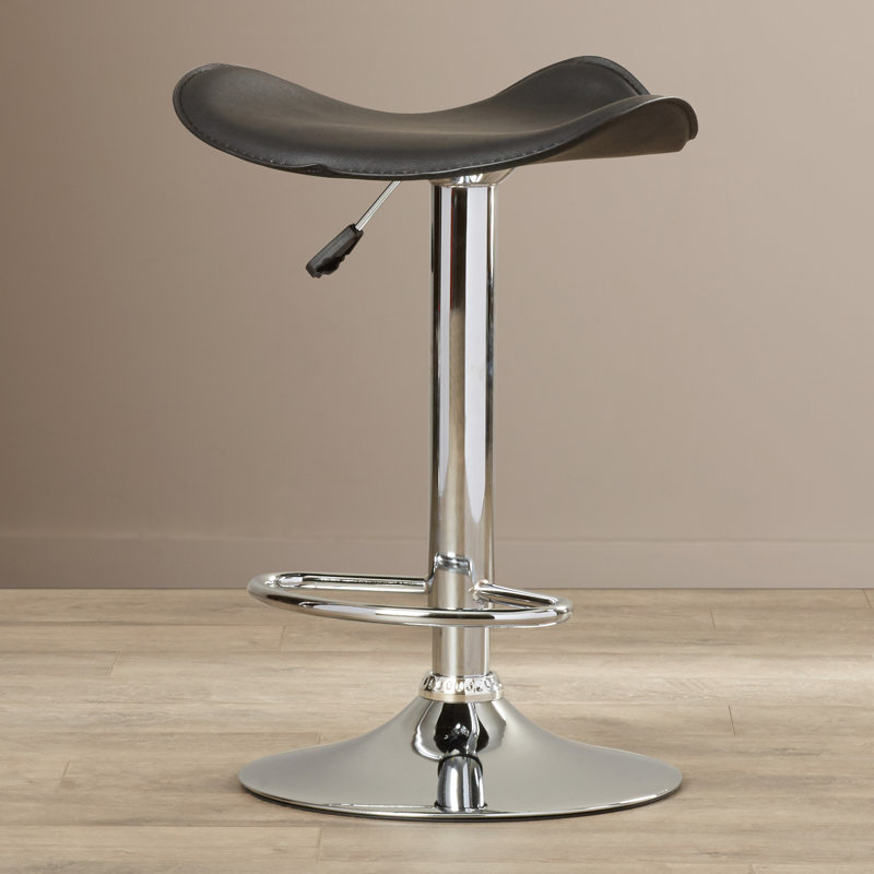 Swivel Upholstered Adjustable Height Counter Stool with Metal Frame
