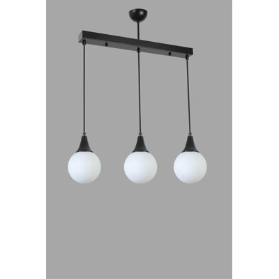 Elegant Adjustable Chandelier, Black & White Metal Body, 21.7 x 21.7 x 27.6 inches | E26 Socket, Max 40W | Stylish Lighting Fixture for Living Room, Dining Room, and Entryway | IP20 Rated for Indoor Use