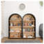 4-Tier Black Arched Bookcase, 43" Tall Vintage Modern Display Shelf with Anti-Tip Kit